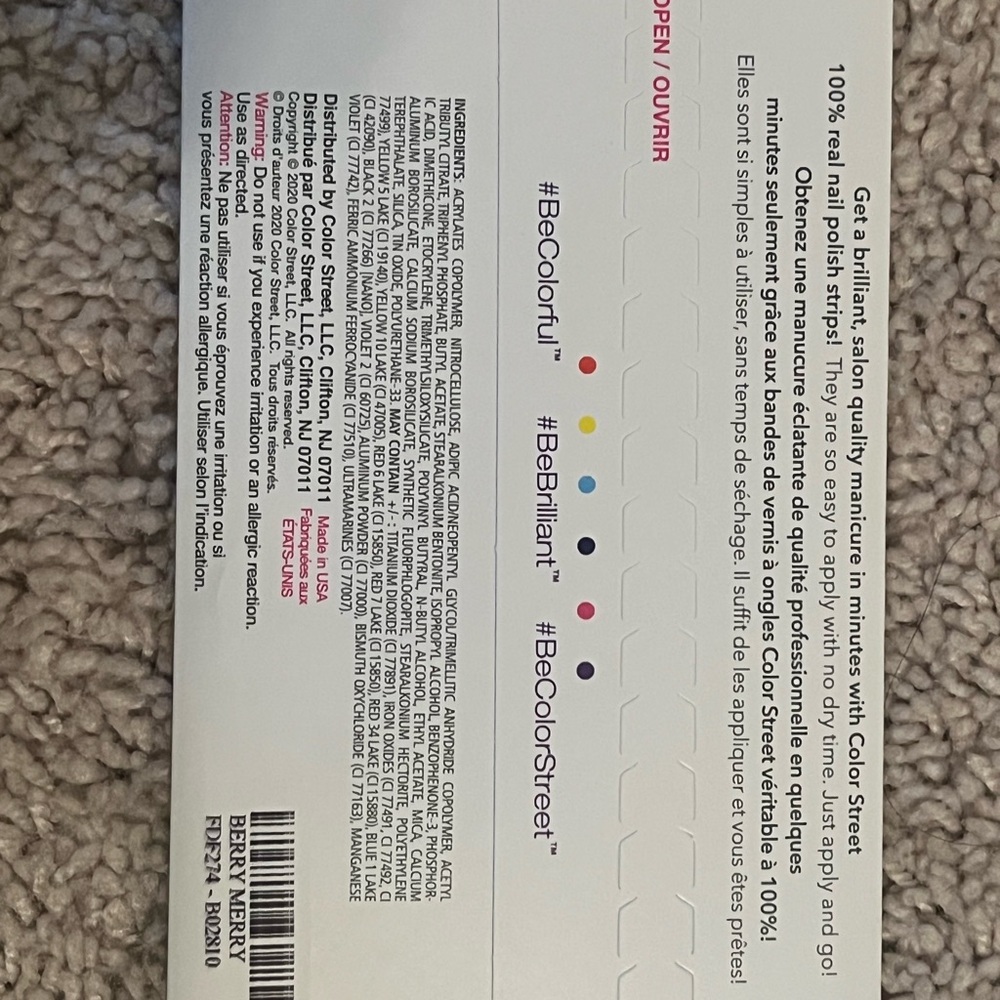 Colorful Floral Nail Polish Strips Berry Merry BUNDLE TO SAVE - Picture 2 of 2